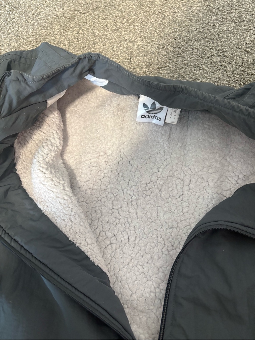 Adidas‎ Gray Lightweight Zip-Front Bomber Jacket Men’s Size Large - Picture 10 of 12